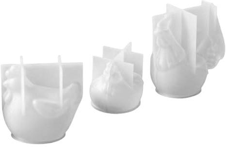 Alipis Lot De 3 Moules en Silicone Poule Et Coq 3D pour DéCoration De PâQues Moule À Chocolat Fondant Bougie Savonnette CréAtif pour PâTisserie Et RéSine
