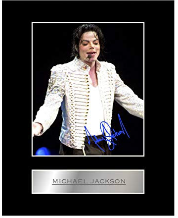 Iconic pics - Wandbild: Michael Jackson Autogramm Plakette, 25,4 x 20,3 cm, Wohnzimmerdekor