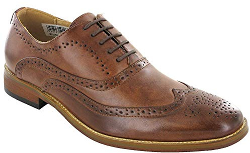 Goor Mens Brogue Shoes Smart Office Evening M9556 UK 6 - 14 (UK 9 / EU 43, Brown)