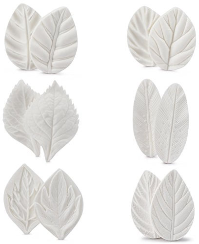 Beasea Silikonform für Fondant, 6 Stück, Rosenblatt-Ausstechformen für Fondant, Kuchendekorationen, Styling, Schokolade, Zucker, Keksausstecher, Silikonform