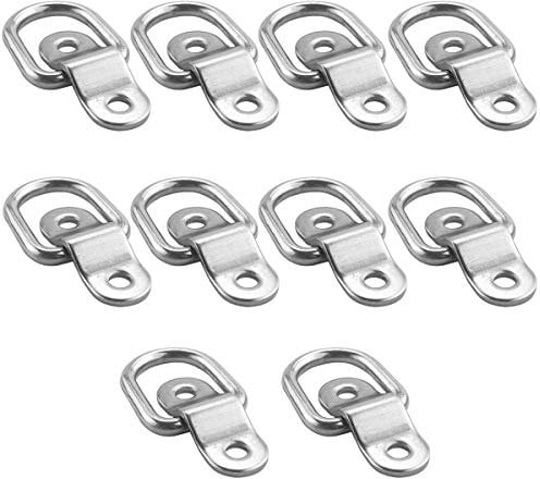 TooTaci anneaux d'arrimage en D pour remorque avec fixation au sol Capacité de 580 kg - 10pcs