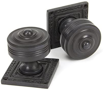 From The Anvil Aged Bronze Tewkesbury Square Mortice Knob Set