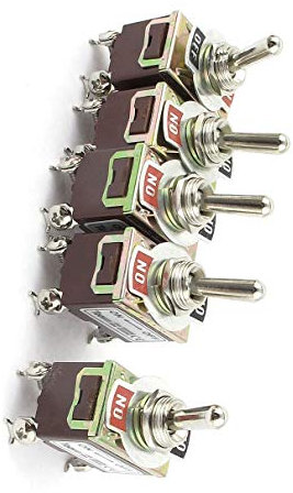 Aexit AC125V 20A DPST ON-OFF 2 Posiciones 4 Interruptores de Palanca de Enganche (model: L7243IXII-8032MQ) de 5 Pines