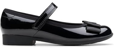 Clarks Scala Tap Girls School Shoes 12.5 UK Child Narrow Black Patent