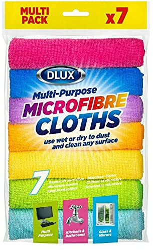 DLux Multi-purpose Microfibre Cleaning Cloths Pack of 7