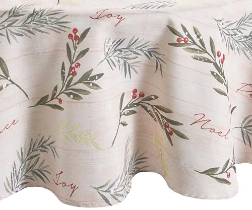 Elrene Holiday Tree Trimmings Tischdecke, Fabric, Multi, 60