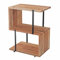 Wohnling Beistelltisch S-Form 45x60x30cm Akazie Metall Ablagetisch, Tischchen Wohnzimmer Industrial, Holztisch mit Metallbeinen, Dekotisch Holz