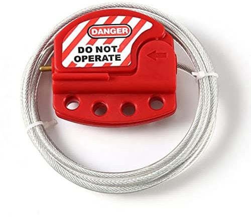 Adjustable Lockout Tagout Steel Cable, Standard Security Cable Control Lock, Steel Retractable Wire Lock Industrial Equipment, Safety Cable Lockout, Stainless Lockout Device, 0.16in x 5.91ft