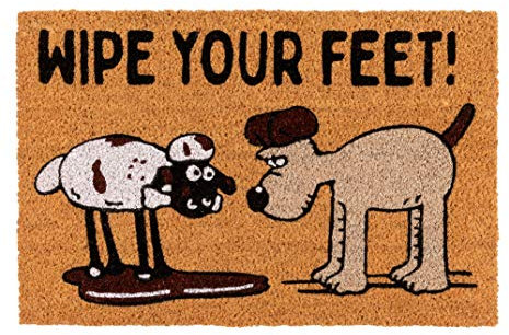 TruffleShuffle Wallace and Gromit Wipe Your Feet Door Mat