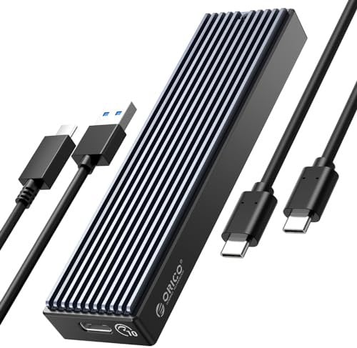 ORICO M.2 NVMe SSD Gehäuse USB-C Adapter 10Gbps USB3.2/ USB3.1 Gen2 für PCIe NVMe M-Key/M+B Key SSD, Externe M2 SSD Gehäuse Größe 2230/ 2242/ 2260/ 2280, Untersützt UASP-M2PV