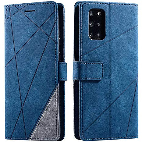 SONWO Hülle für Samsung Galaxy S20 Plus, Premium Leder PU Handyhülle Flip Case Wallet Silikon Bumper Schutzhülle Klapphülle für Galaxy S20 Plus, Blau