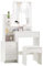 CLIPOP Weiß Schminktisch mit Spiegel,Frisiertisch mit 4 Schubladen und Hocker Modern Kosmetiktisch Make-up Tisch für Schlafzimmer aus Holz,87 x 40 x 144 cm