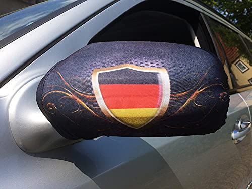 Spiegelflagge, Spiegelfahne Deutschland Fußball, für Auto PKW Rückspiegel Autospiegel Fahne Flagge Überzug