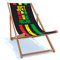 Holtaz Liegestuhl Holz Klappbar Sonnenstuhl Strandstuhl mit Abnehmbarer Stoff für Garten Schwimmbad Camping Strand Bars Cafés Hotels bis 130 kg 4 Positionen Reggae