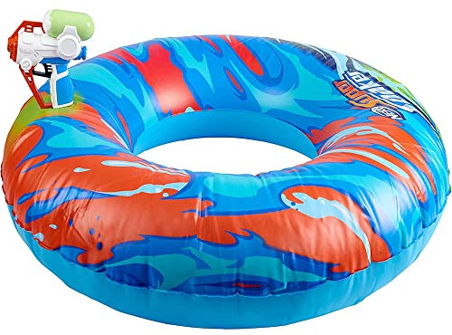 NERF Super Soaker Hydro Battle Ride-On Cruiser – Galleggiante gonfiabile per piscina con Mega Water Blaster alimentato a piscina
