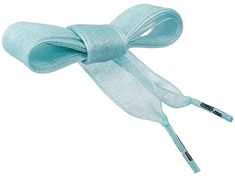 CORD ON - Cordones de cinta de organza para zapatos y zapatillas de deporte. Ancho 15 mm - 1 par (Azul Cielo, 120 cm)