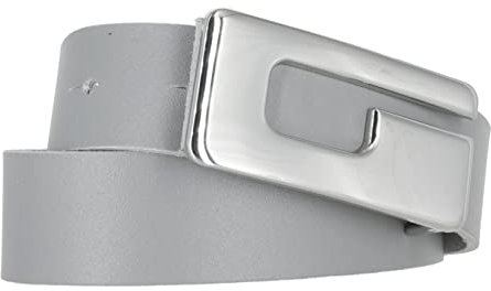 Bernd Götz Gürtel Damen Leder 30 mm Rindleder Koppelgürtel Damengürtel (Silbergrau, 85)
