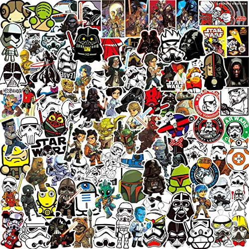 100 Stück Aufkleber, Star Wars-Aufkleber, Wasserdicht Vinyl Cartoon Graffiti Decals für Laptop Skateboard Fahrrad Motorräder, Kinder und Teens