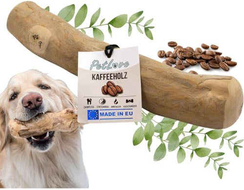 PetLove Kaffeeholz für Hunde • Kauholz Hund als Hundespielzeug & Zahnpflege • Holzknochen für Hund • Ohne Koffein • Größe: XL • Für große Hunde