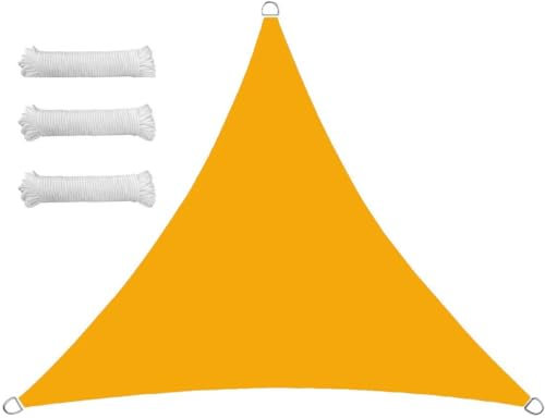 Voiles d'ombrage pour Patio Triangulaire Rectangulaire Voile d'ombrage avec Corde Libre Imperméable Résistant UV98% pour Jardin Terrasse Camping Piscine Extérieur Balcon 1.6x1.6x1.6m Jaune Mangue
