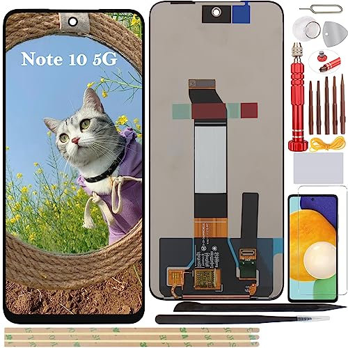 YHX-OU 6.5'' Negro pantalla LCD para Xiaomi Redmi Note 10 5G M2103K19G M2103K19C LCD Display Asamblea Pantalla Táctil Completa Reemplazo de Pantalla + Herramienta + Vidrio Templado
