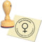 Stempel Adressstempel Holzstempel - Frau Symbol - rund ∅ 40mm personalisiert als Firmenstempel Namensstempel Bürostempel