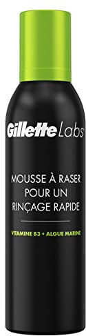GilletteLabs Mousse À Raser Pour un Rinçage Rapide, Par Gillette, Pour Homme, 240ml