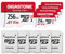 Gigastone 256GB 5-Pack Micro SD Card, Gaming Plus, Nintendo-Switch 1 Compatible, R/W 100/60MB/s, 4K Video Recording, Micro SDXC UHS-I A1 U3 Class 10, with Adapters