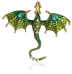 Broche Dragon Email Vintage Punk Animal Accessoire Vêtement Chapeau Sac Dominateur Vol Accessoire Personnalité Homme Femme, Cristal, Cuivre