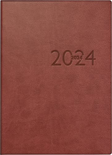 rido/idé Wochenkalender Modell perfect/Technik I 2024 2 Seiten = 1 Woche Blattgröße 10 x 14 cm bordeaux