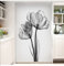 Blickdicht Sichtschutzfolie, Statische 3D Fenster Dekorfolie Milchglasfolie Selbsthaftend,Anti-UV Für Zuhause Badzimmer Oder BüRo-Graue Blume(75cmx200cm)