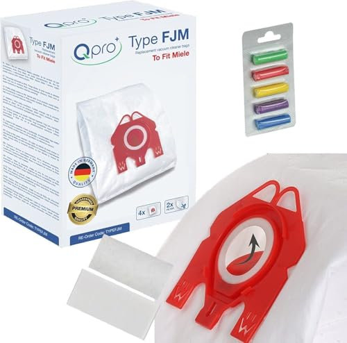 Qpro Microfibre Vacuum Cleaner Dust bags Compatible With Miele S6000 – S6999 Type FJM Cylinder Cat & Dog vacuum cleaners with Qpro Rainbow Vacuum Cleaner Bag Air Fresheners