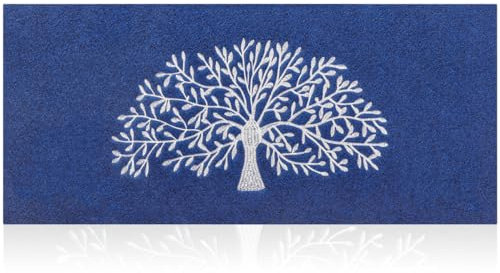 AOAOPQ Entrance Door Mat Dirt for Indoor Outdoor Door Mats Indoor Washable Large Mat Heavy Duty Non Slip Tree of Life Rug 45x120 cm Blue