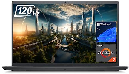 Dell Inspiron 15 3000 Series 3525 Business Laptop, 15.6” FHD 120Hz Screen, AMD Ryzen 7 5825U Processor, 16GB RAM, 1TB SSD, Webcam, Wi-Fi, HDMI, SD Card Reader, Windows 11 Pro, Black
