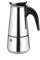 A2ZWORLD Caffettiera Acciaio Inox, Colore Argento, Manico Anti Scottatura, Compatibile con Fornello Elettrico e a Gas, NON Induzione (4 Tazze 15.5X9cm)