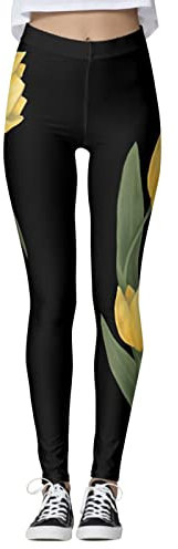 Generisch Pantalones de yoga de cintura alta para mujer, mallas de compresión, yoga, correr, fitness, con pantalones altos, estampados, largos, pantalones de yoga, cintura alta, elásticos, ligeros,