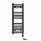 NRG Prefilled Straight Electric Heated Towel Rail Radiator Black Thermostatic Bathroom Warmer with Touch Screen Display 800x300mm - 400W