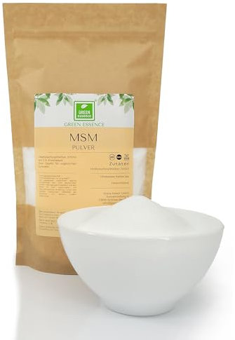 MSM Pulver 500g von der Grünen Essenz - Nahrungsergänzungsmittel - organischer Schwefel - Methylsulfonylmethan - vegan - ohne Zusatzstoffe - kristallines Pulver