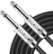 SONICAKE Cable de guitarra 6m Cable de instrumento de guitarra 6.35mm a 6.35mm Macho Macho Nylon Trenzado Negro