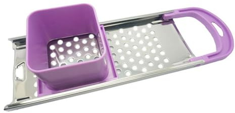 Edelstahl Spätzlehobel Schöpflöffel, Spätzlereibe, Spätzlesieb, Spätzlepresse, Reibe für selbstgemachte Spätzle und Knöpfle (Violett)