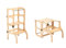 Ette Tete STEP'n'SIT® • Wandelbare Montessori Lernturm + Tisch, 2 in 1 (mit schwarzen Verschlüssen, Hölzern)
