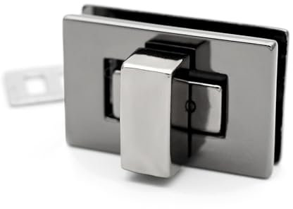 CRAFTMEMORE 2sets 1-1/8 Rectangle Turn Lock Clasp Purse Closure Twist Lock Leathercraft Accessory Purse Lock (GunmetalX)