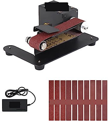 Ponceuse à bande 250W Mini ponceuse à bande électrique banc meuleuse ponceuse 7 vitesses contrôle réglable petite meuleuse affûteuse polisseuse Machine pour le travail du métal et le travail du bois(C