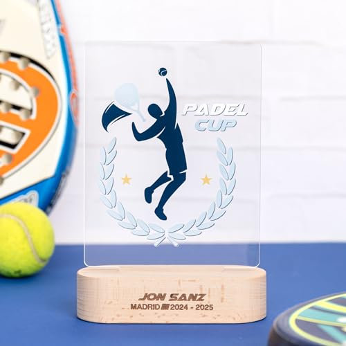 Wanapix | Trofeo Personalizado con Foto y Texto | Placa de Metacrilato Impresa a Color | Base de Madera Natural Grabada | Trofeo Rectangular | 100% Personalizado