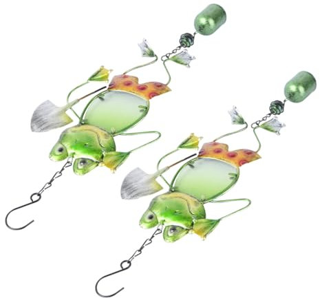 CAXUSD 2 Stücke Metall Schaufel Frosch Windspiel Garten Decor für Balkon Hause Weihnachten Decor