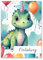 Premium Einladungskarten Kindergeburtstag | Hochwertige und schöne Designs für Jungen & Mädchen | Einladungskarten für 1. Geburtstag, Taufe | Geburtstagskarten für Kinder (10, Dino OHNE Umschläge)