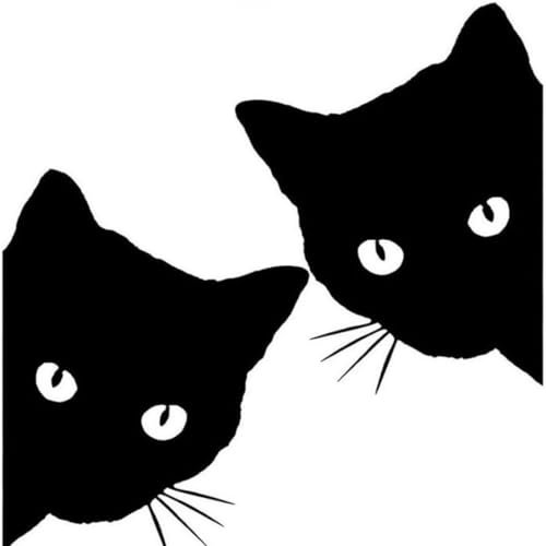 GNHG 2pcs Adesivo per Testa di Gatto, Nero, Adesivi Auto Divertenti,per Auto/Moto/Bicicletta