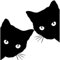 GNHG 2pcs Adesivo per Testa di Gatto, Nero, Adesivi Auto Divertenti,per Auto/Moto/Bicicletta