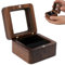 OdiuK Ringbox Holz, Visuelles Fenster Verlobungsring Box 5.5x5.5x3.8cm Tragbar Kleine Ringschatulle Samt Soft Interieur Hochzeit Holz Ring Box, Ringkästchen für Vorschlag Verlobung Hochzeit Zeremonie
