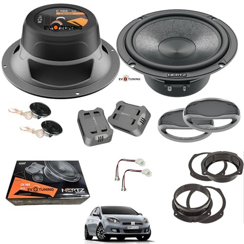 Kit Casse Altoparlanti Anteriori Hertz Ck 165 285W Linea Cento Compatibile con Fiat Bravo II dal 2007 Set 2 vie Woofer Tweeter Crossover + 1cp Anelli Adattatori + 1cp Connettori